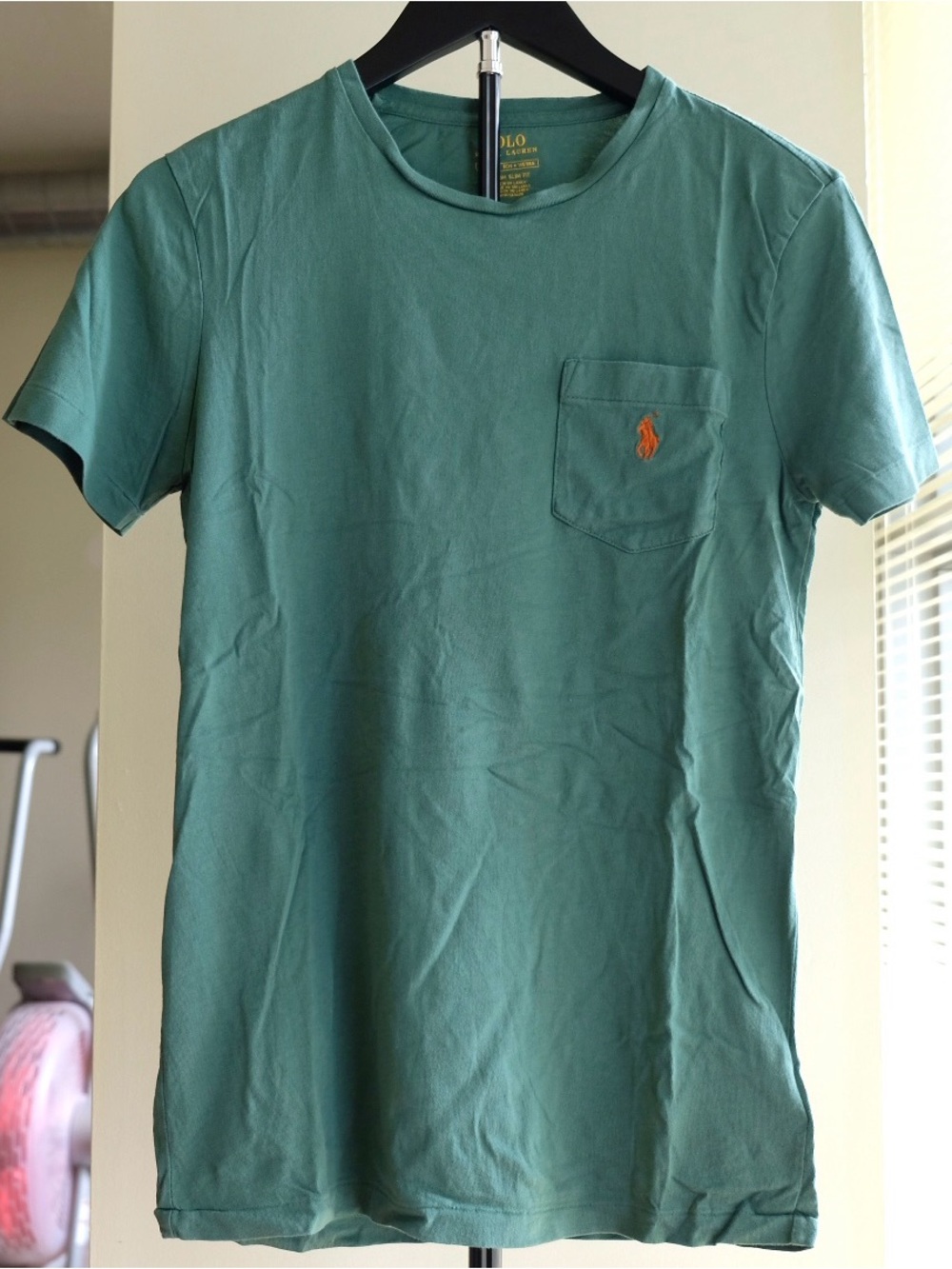 Polo Ralph Lauren Teal Short Sleeve Pocket Tee with Orange Logo